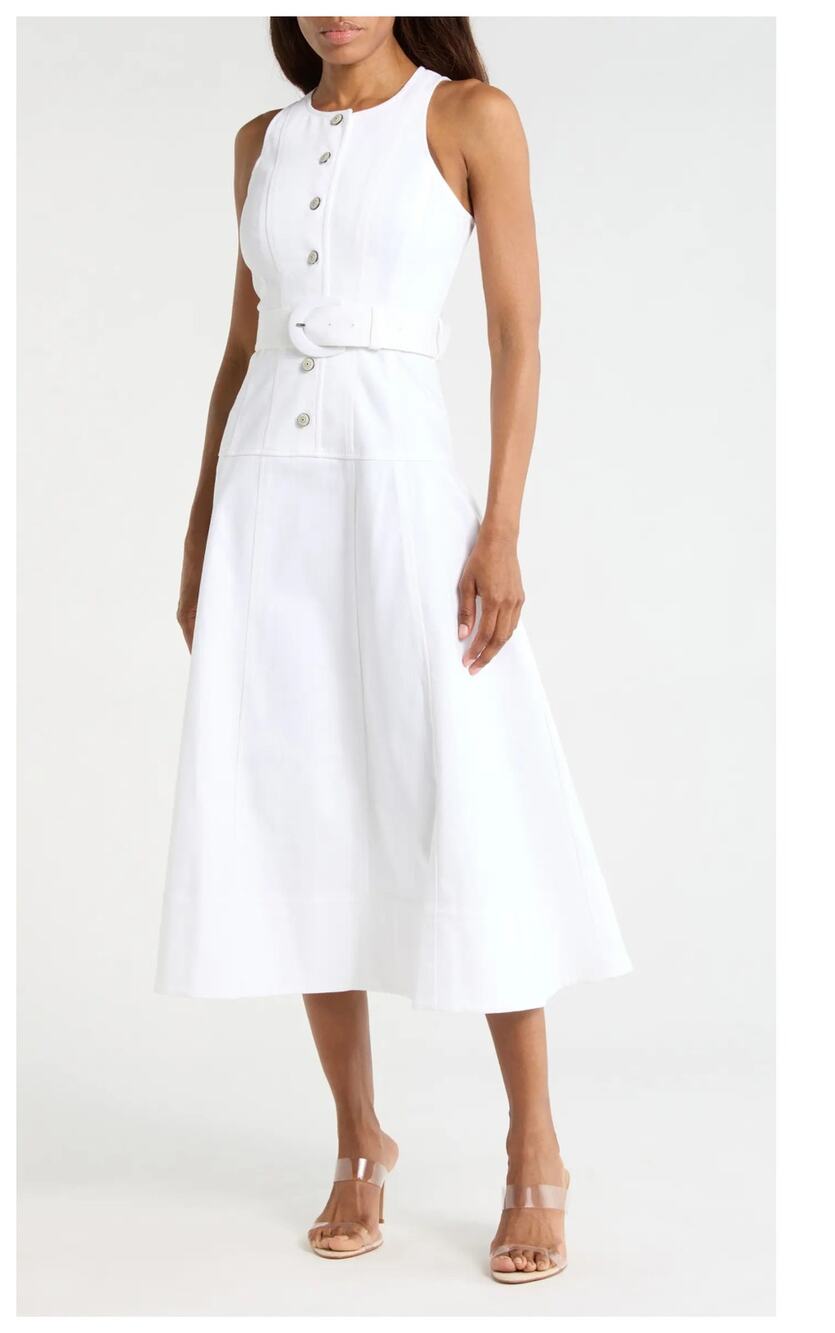NEW Cinq à Sept Margaret Sleeveless Cotton Blend A-Line Midi Dress Size 8 - Picture 12 of 12